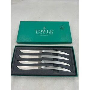 Towle Silversmiths Steak Knives Set of 6 Stainless Steel Silverware Boxed